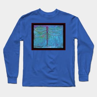 Dragonfly Insect Bug Green Wildlife Nature Animal Creature Beast Being Bugs Dragonflies Fly Flies Wings Winged Long Sleeve T-Shirt